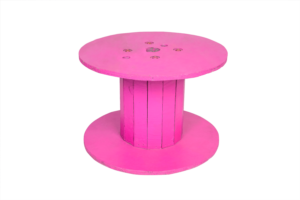 Photograph of Punchy Pink Block Colour Pallet Reel Table