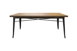 Photograph of Tolix Dining Table Wood Top – Black